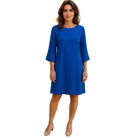 Lafayette 148 New York Tulip Sleeve Dress – Blue, Size M - Picture 1 of 3
